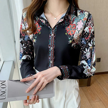 Elegancia Couture Modieuze Bloemenprint Shirts voor Vrouwen