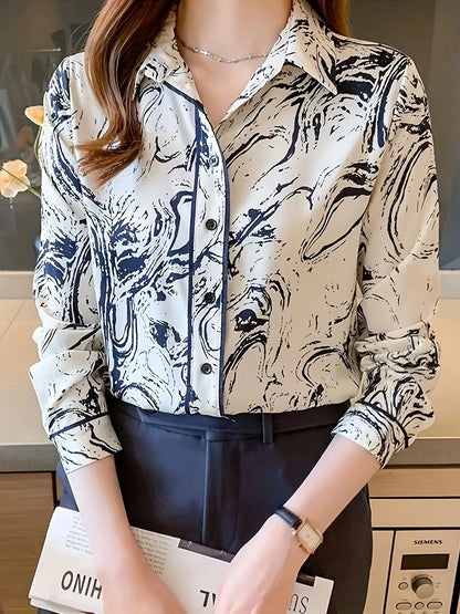Elegancia Couture Modieuze Bloemenprint Shirts voor Vrouwen