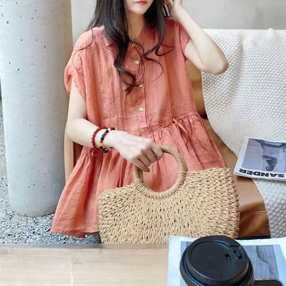 Luna Fashion Blouse met Pleats, Strik en Kant