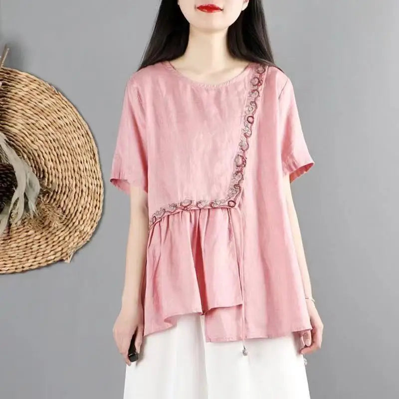 Lente Collectie van Eva: Zomerse Plezier Blouse met Borduurwerk