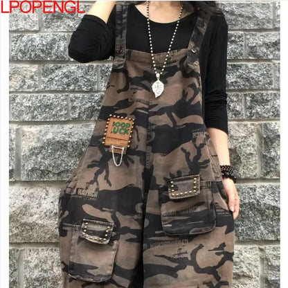Stella Retro Camouflage Denim Overalls voor Trendy Vrouwen