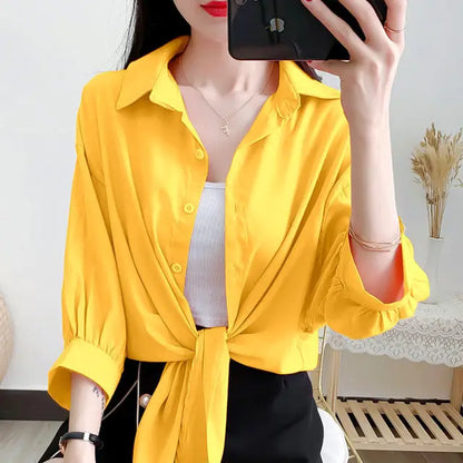 Oversized Koreaanse Blouse met Strikband