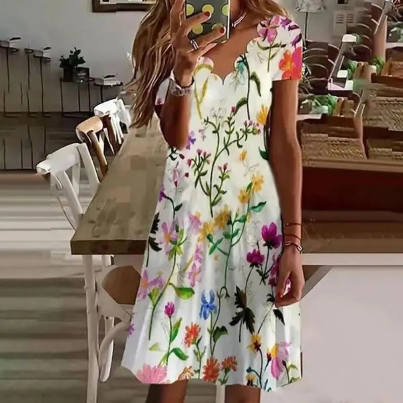 Zonneschijn Mode Bedrukte Zomerjurk voor Vrouwen