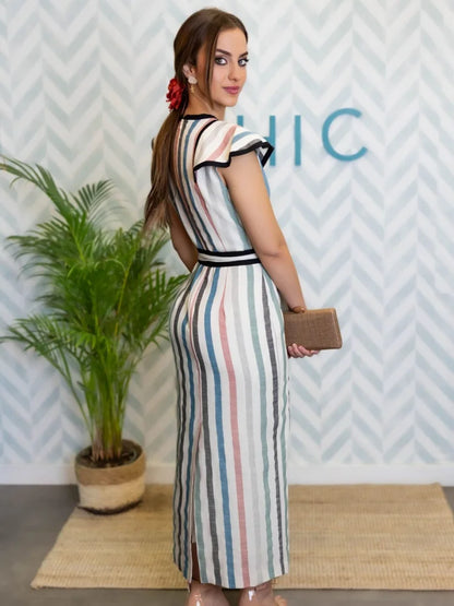 Fashionable Midi Jurk Met Multicolored van Elegant Wear