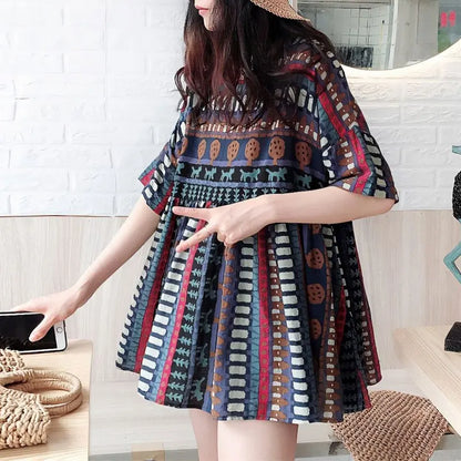 Gedrukt T-Shirt - Zomerse Casual Chic