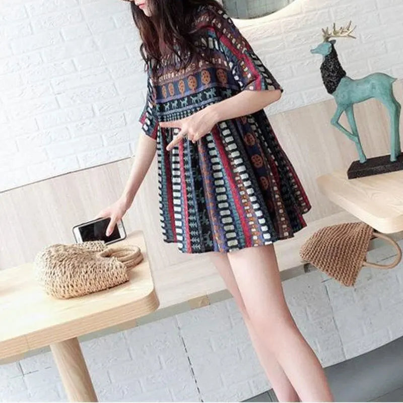 Gedrukt T-Shirt - Zomerse Casual Chic