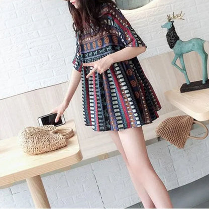 Gedrukt T-Shirt - Zomerse Casual Chic