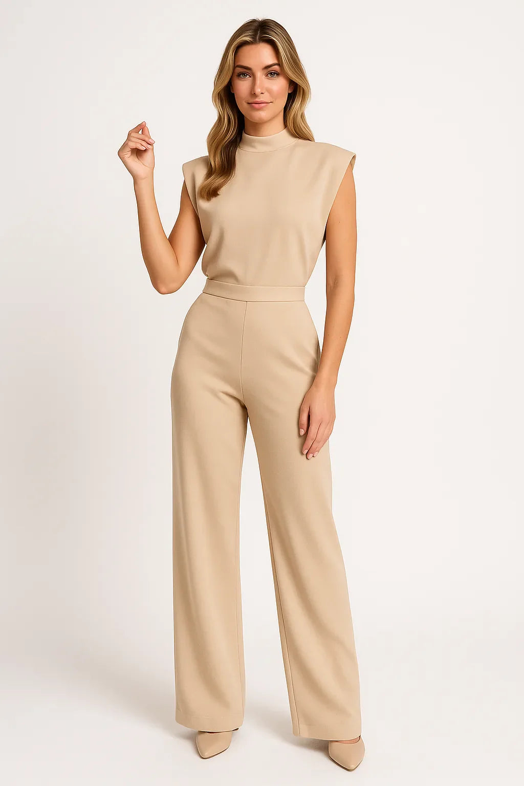 Jumpsuit Zonder Mouwen Luxe Satijn Wijde Pijpen - Mode Vibes
