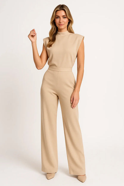 Jumpsuit Zonder Mouwen Luxe Satijn Wijde Pijpen - Mode Vibes