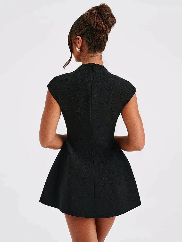 Zwarte Mouwloze Mini Jurk Voor Vrouwen van GlamourStyle