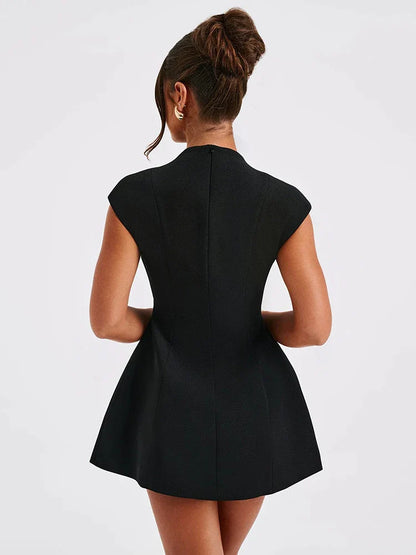 Zwarte Mouwloze Mini Jurk Voor Vrouwen van GlamourStyle