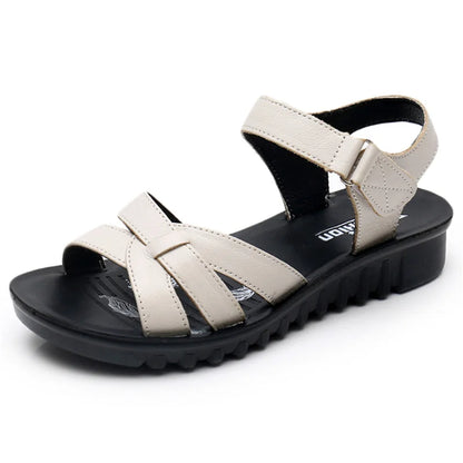 Zomerschoenen voor Vrouwen - Leren Zachte Zool Sandalen
