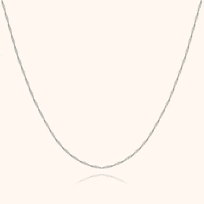 Elegante Golvende Halsketting Zilver voor Vrouw