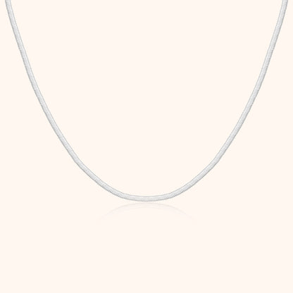 Elegante Platte Halsketting Zilver Elvira