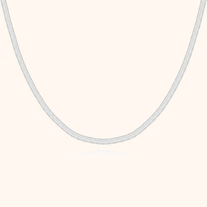 Ketting Platte Zilveren Halsketting Stijlvol