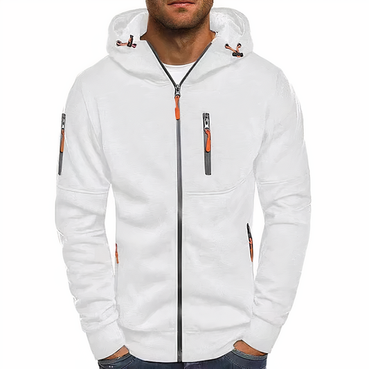 Hoodie Met Ritssluiting Zwart Modieus voor Mannen - Mode Vibes