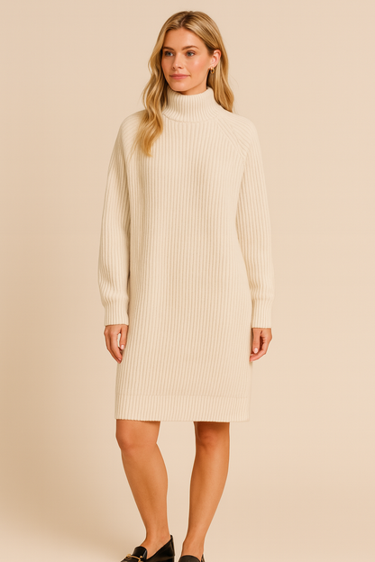 Dames Gebreide Oversized Col Jurk