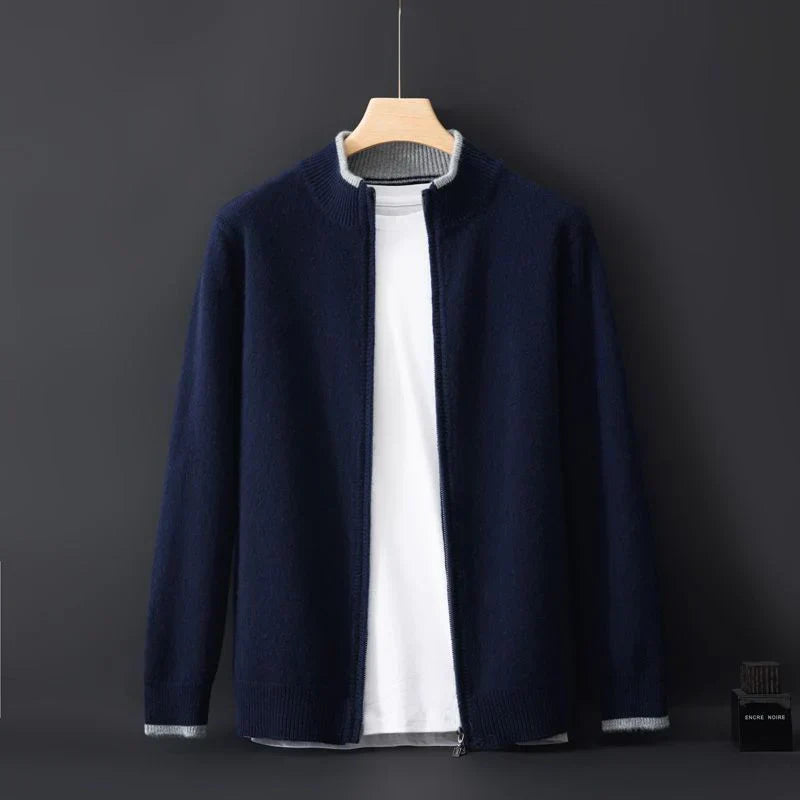 Aurel – Heren Cashmere Vest met Rits en Elegante Pasvorm