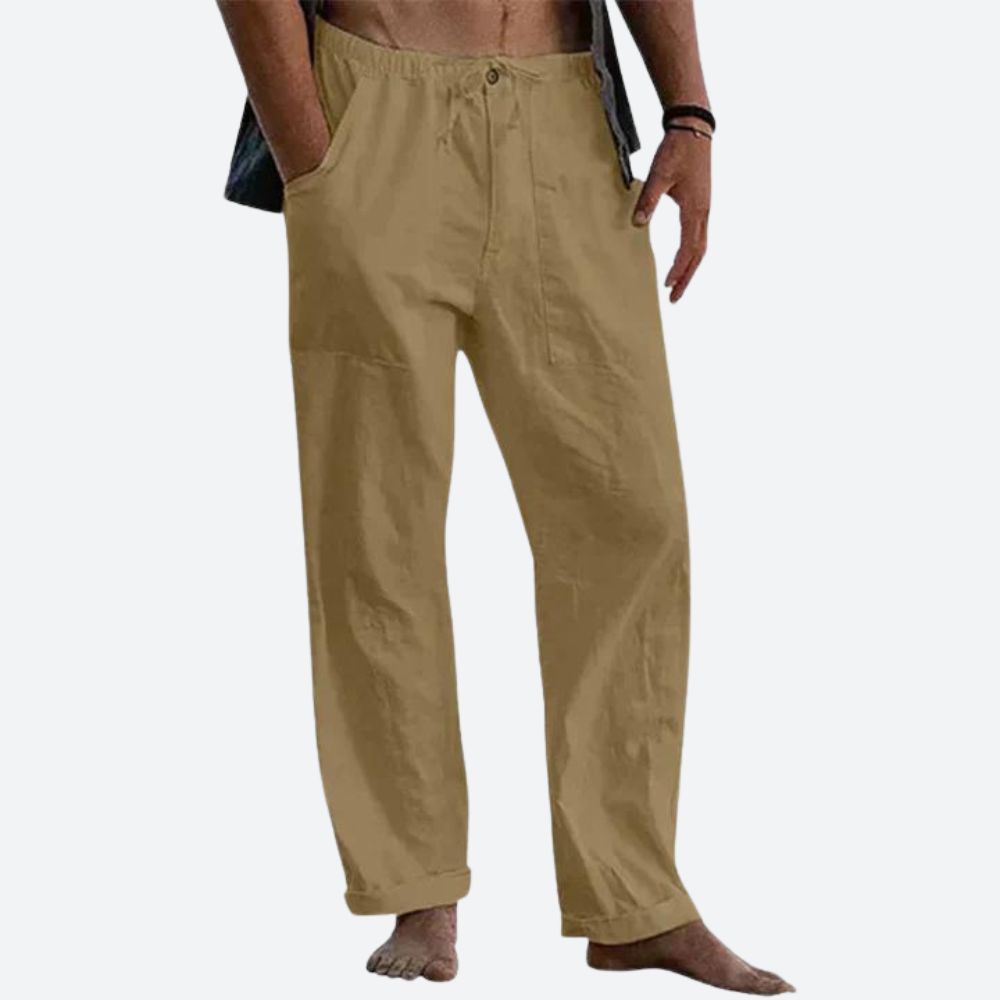 Linnen Broek Heren Casual Zomerbroek losse fit