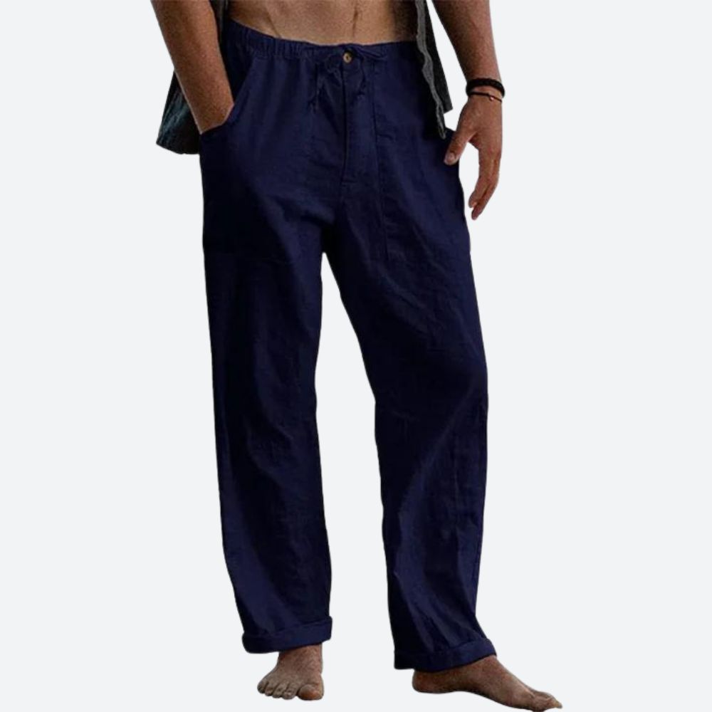Linnen Broek Heren Casual Zomerbroek losse fit
