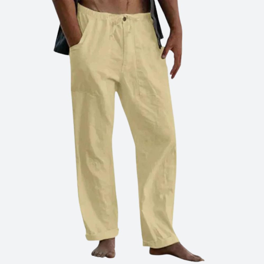Linnen Broek Heren Casual Zomerbroek losse fit