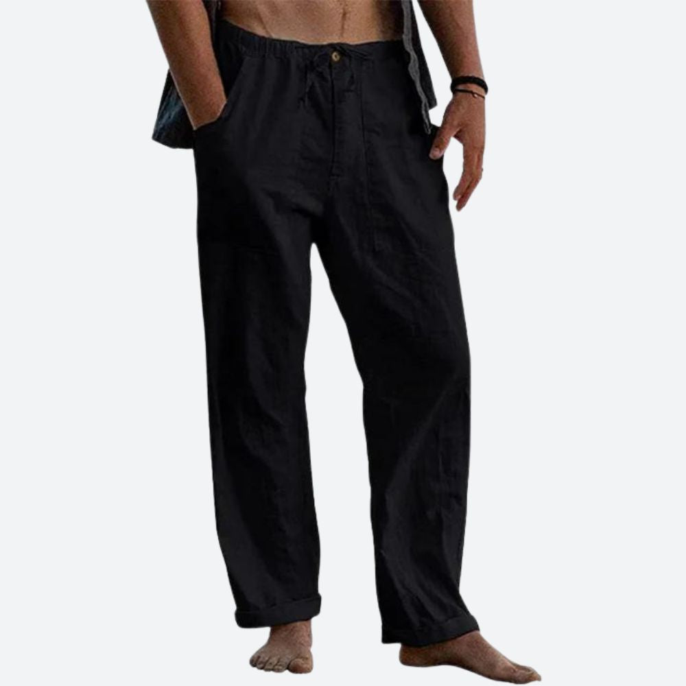 Linnen Broek Heren Casual Zomerbroek losse fit