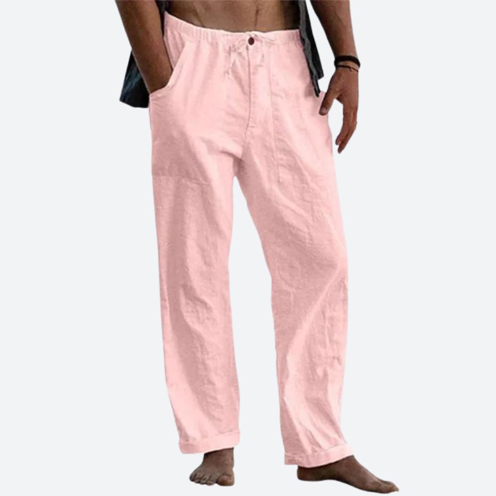 Linnen Broek Heren Casual Zomerbroek losse fit - Mode Vibes