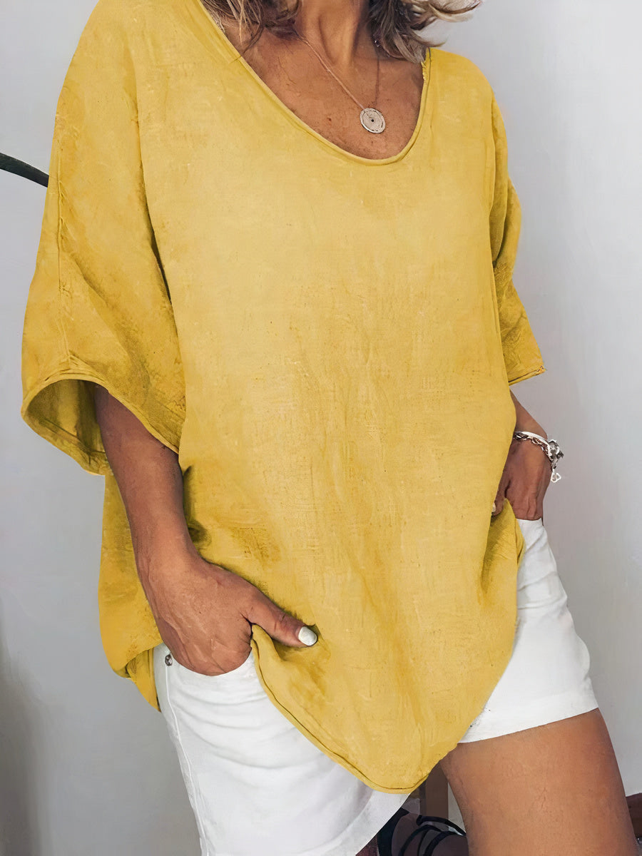 Nuria - Oversized Linnen T-shirt voor Dames