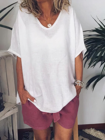 Nuria - Oversized Linnen T-shirt voor Dames