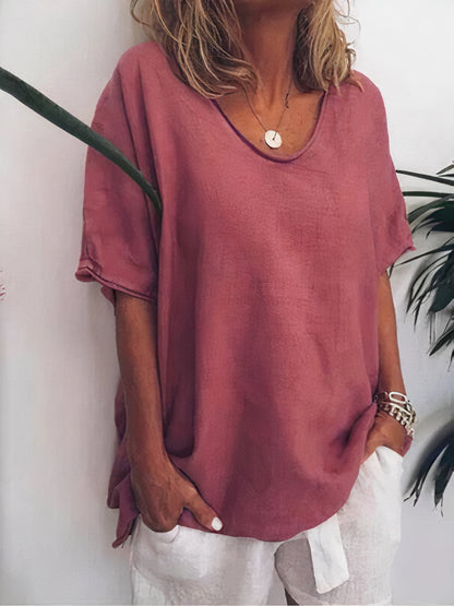 Nuria - Oversized Linnen T-shirt voor Dames