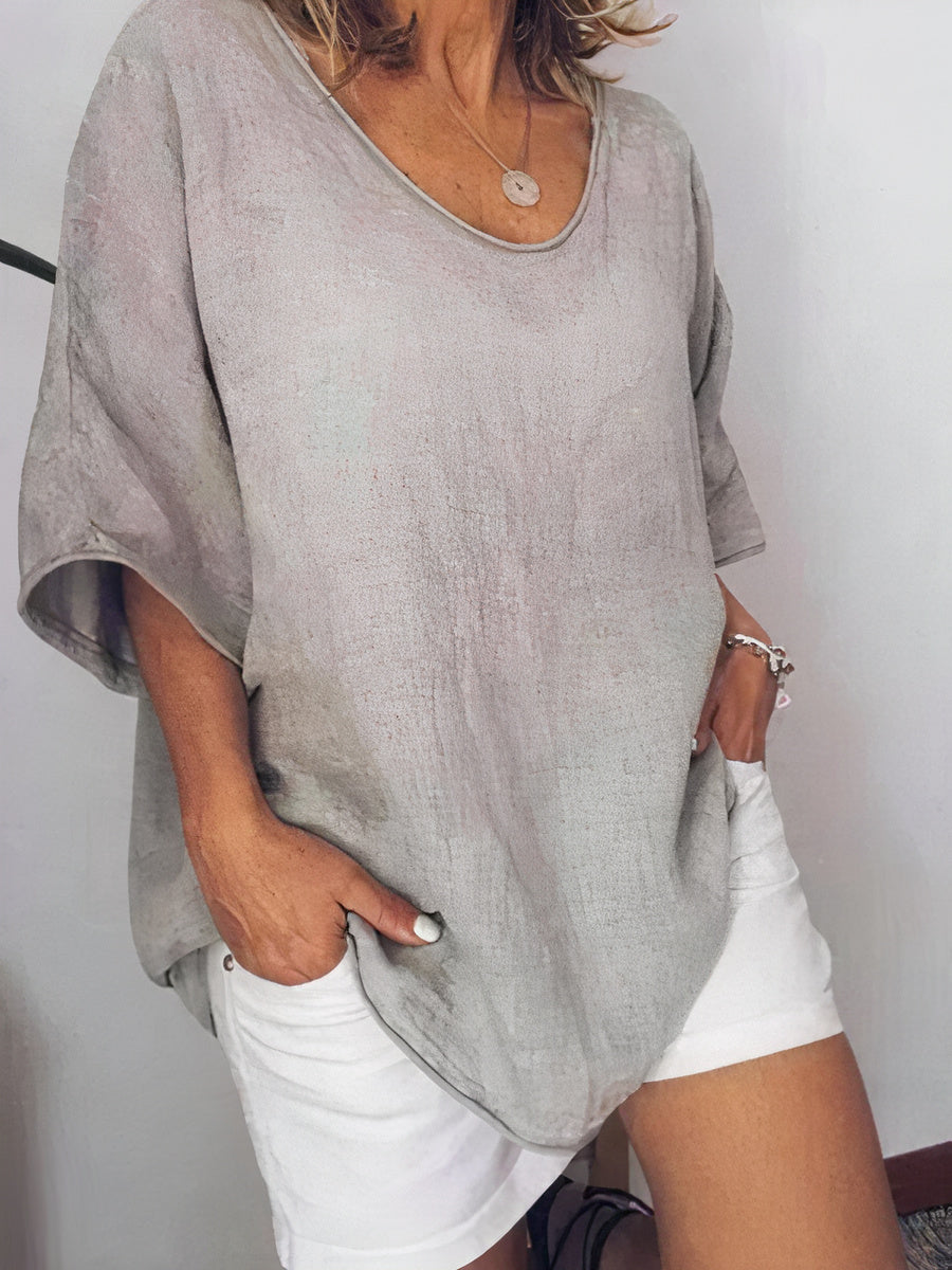 Nuria - Oversized Linnen T-shirt voor Dames