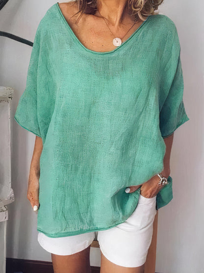 Nuria - Oversized Linnen T-shirt voor Dames