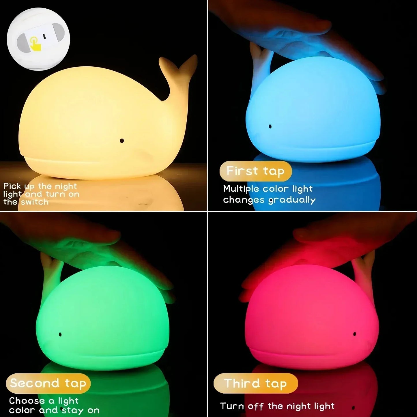 Kinder Nachtlamp Walvis met Zacht Licht