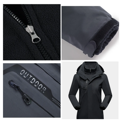 Dames Outdoorjas 3-in-1 Waterdicht en Ademend