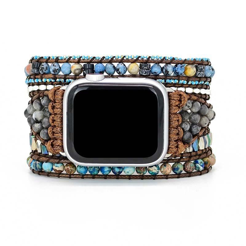 Edelsteen Apple Watch Bandje Blauw Azure - Mode Vibes