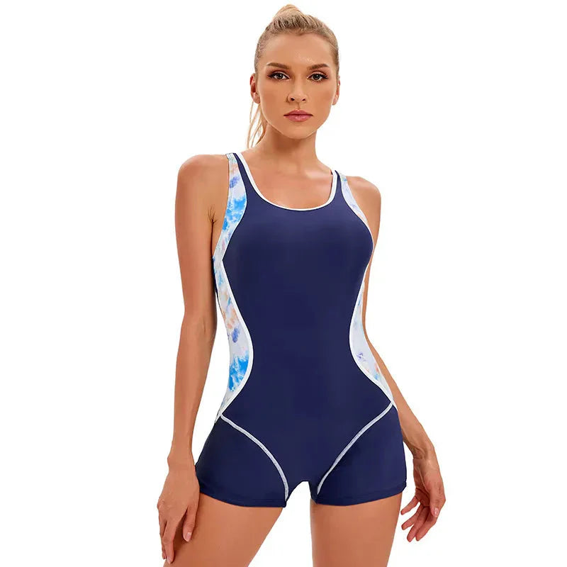 Dames Badpak Sportief Patchwork Design