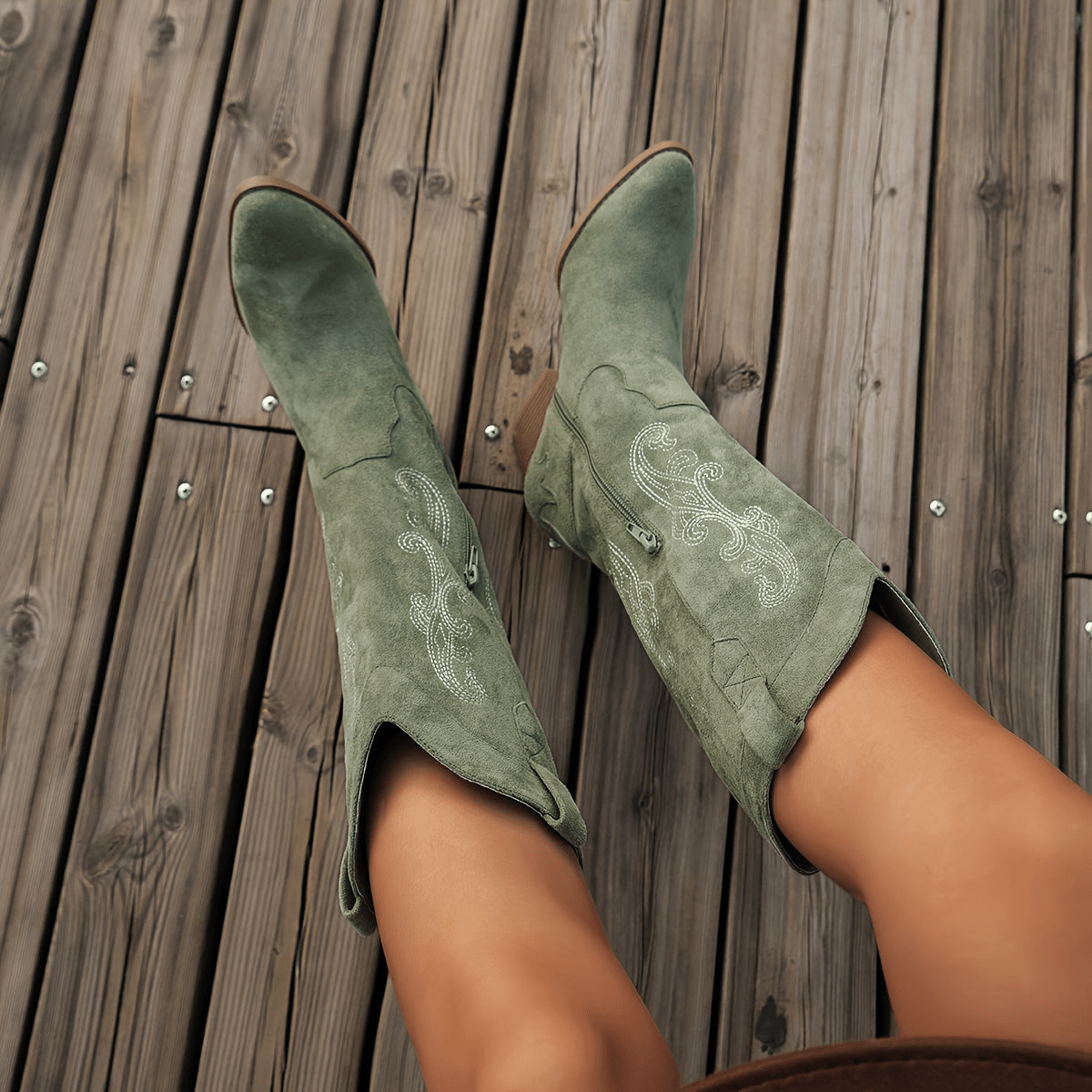 Dames Laarzen Zwart Cowboy Hak Stijlvol