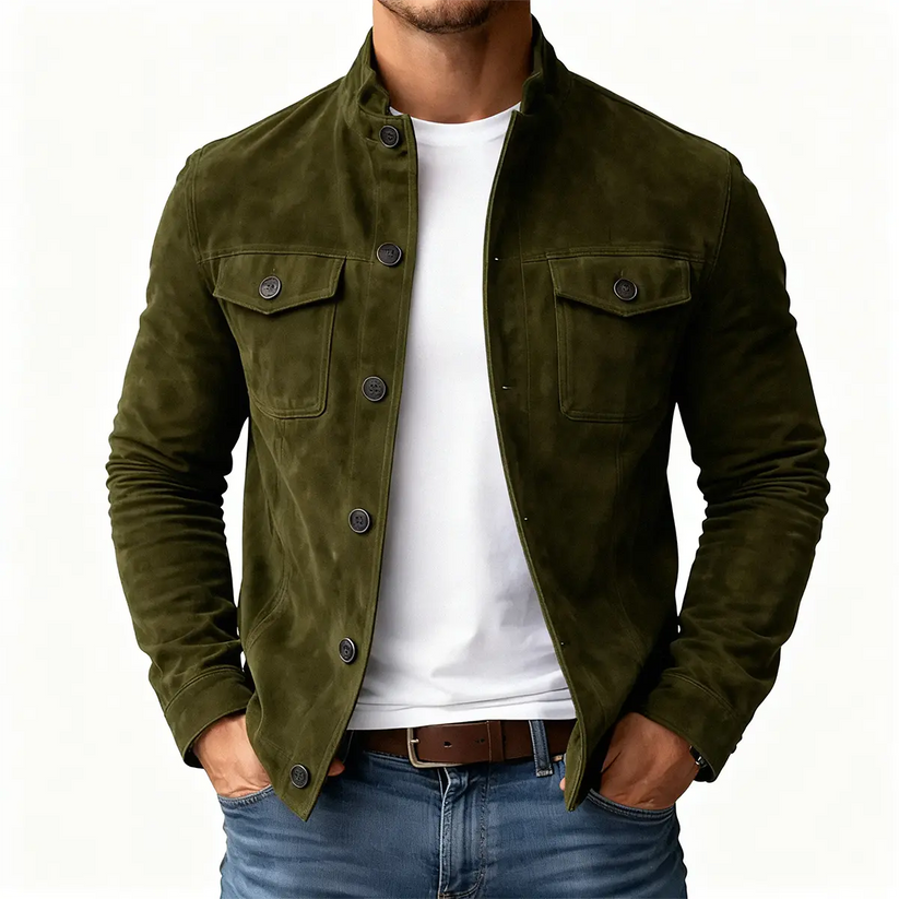 Heren Suède Jas Comfortabele Pasvorm - Mode Vibes
