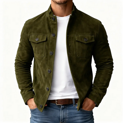 Heren Suède Jas Comfortabele Pasvorm - Mode Vibes
