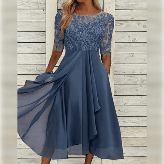 Midi Jurk voor Vrouw Elegante Jurk voor Elke Gelegenheid - Mode Vibes