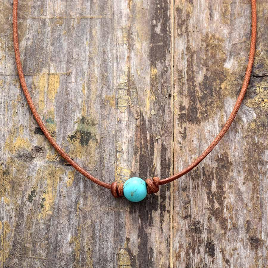 Turkoois Choker Ketting Zilverkleurig Calista
