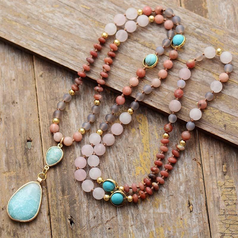 Mala Ketting Pastel Reinigend Edelsteen Halsketting