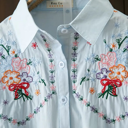 Lente Katoenen Doorkijkblouse voor Vrouwen