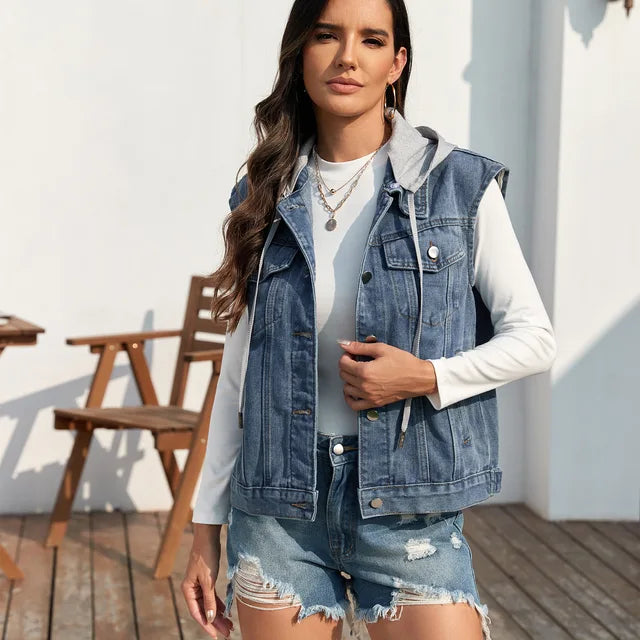 Dames Denim Vest Blauw Jeansmodel