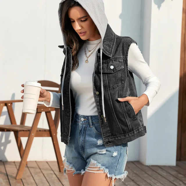 Dames Denim Vest Blauw Jeansmodel