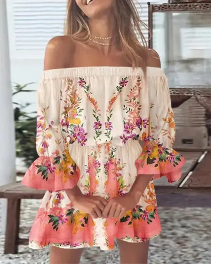 Verleidelijke Fashion Dress met Eén Schouder en Print voor Vrouwen