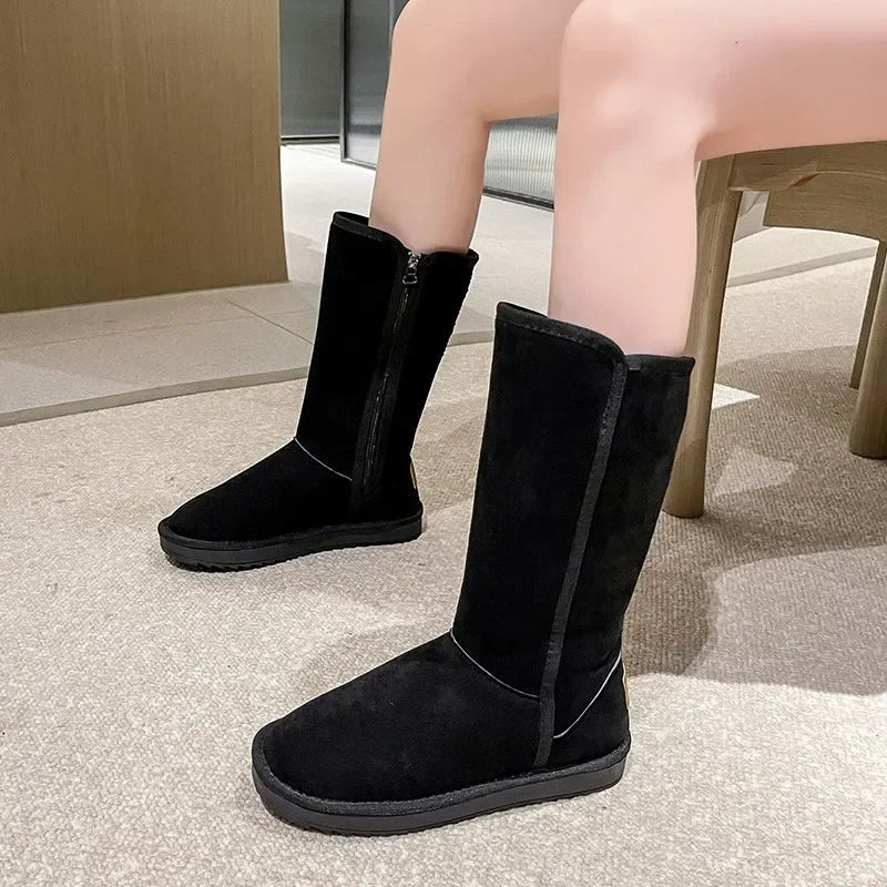 Dames Hoge Winterboots Warm en Comfortabel met Voering Ebony