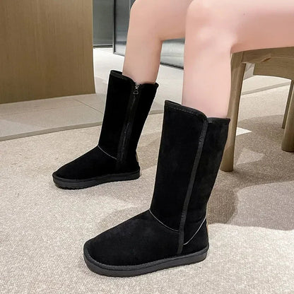 Dames Hoge Winterboots Warm en Comfortabel met Voering Ebony