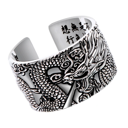 Zilveren Ring met Draak Motief Uniek en Stijlvol - Mode Vibes