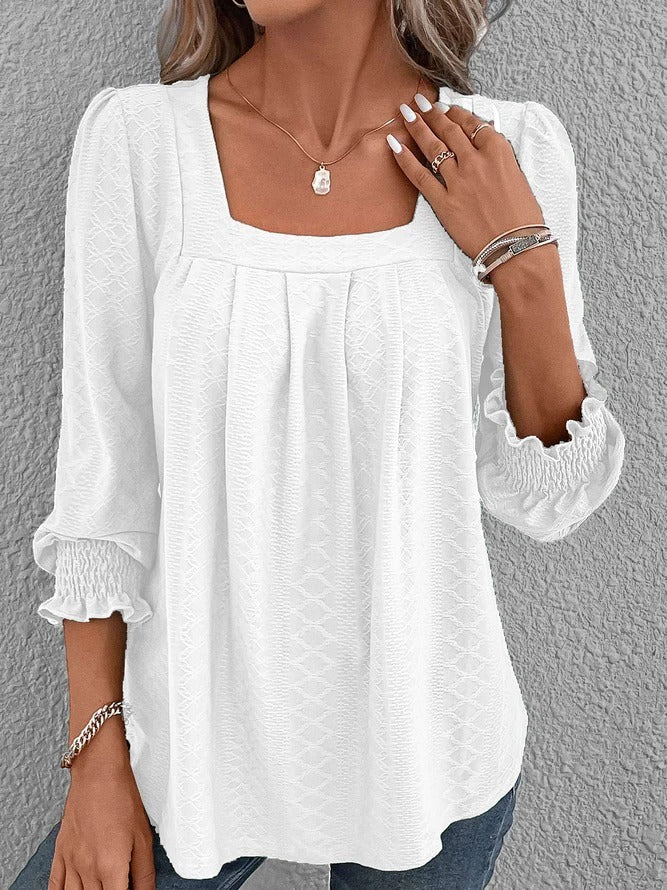 Nicole | Blusa casual in cotone con scollo a V